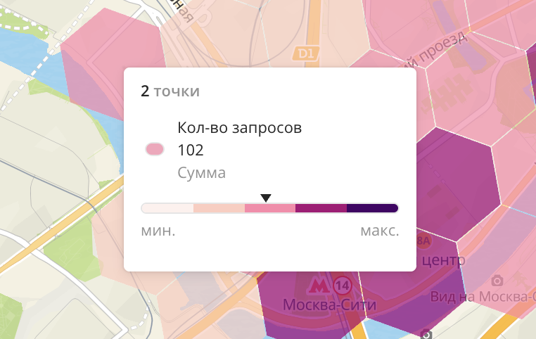 Тултип с типом агрегации цвета